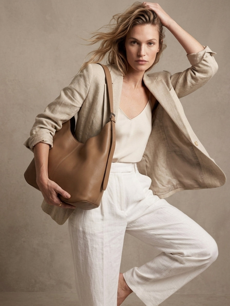 AVERY - Sand Beige Hobo Bag