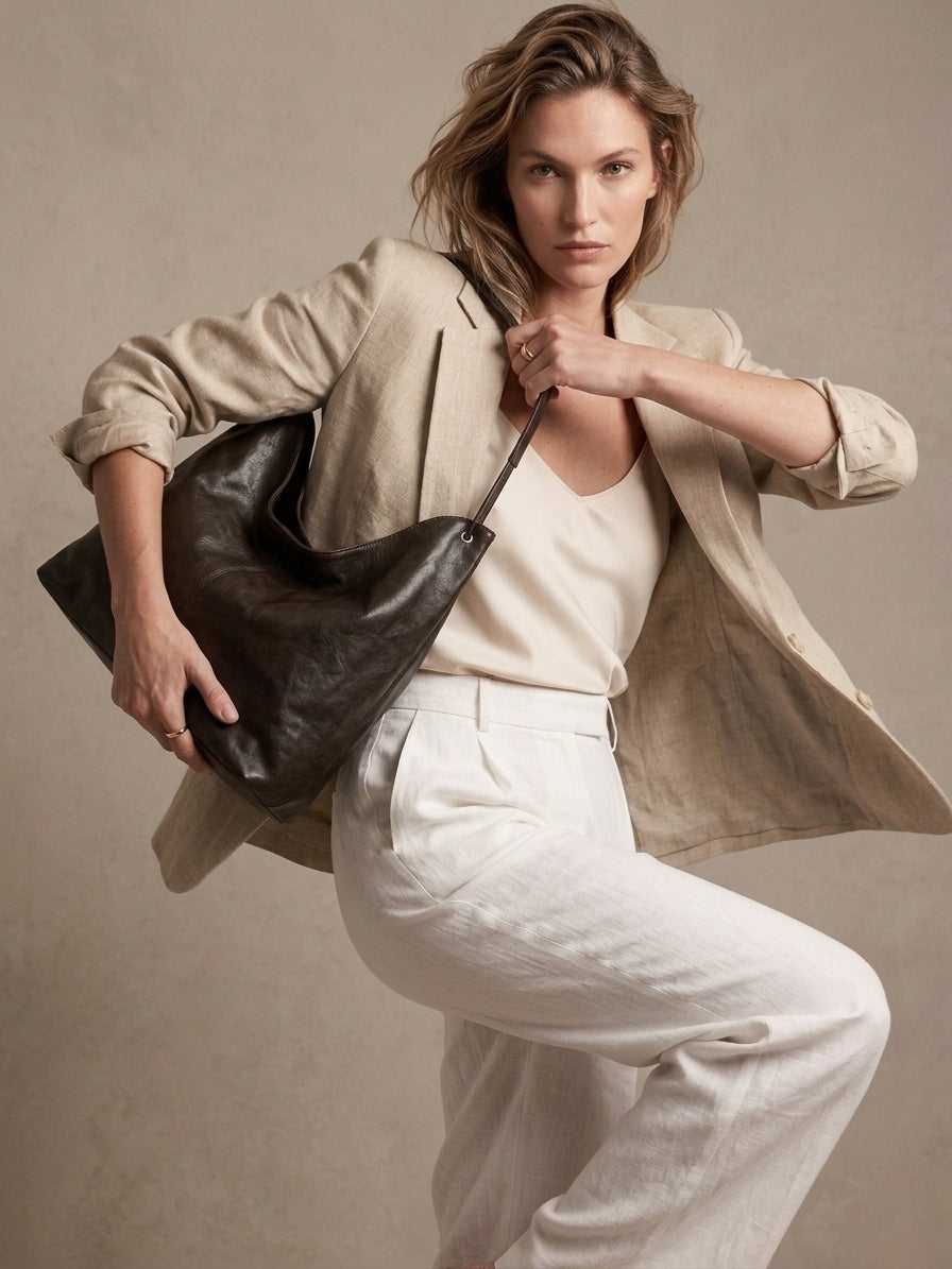 SLOANE - Chocolate Brown Hobo Bag