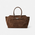 SIENNA - Camel Suede Tote Bag