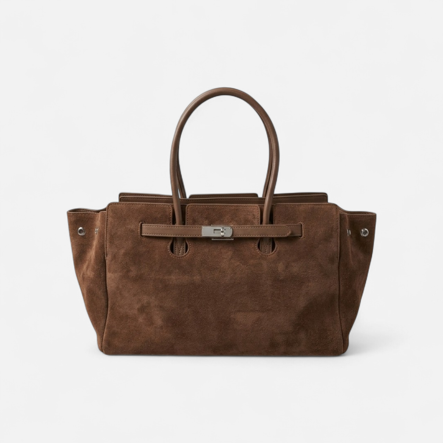 SIENNA - Camel Suede Tote Bag