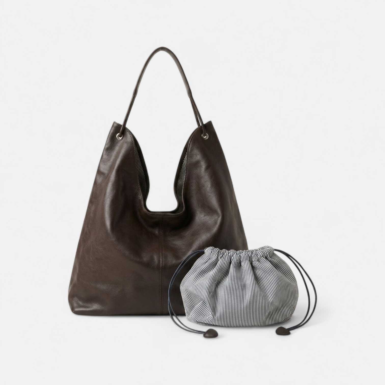 SLOANE - Chocolate Brown Hobo Bag